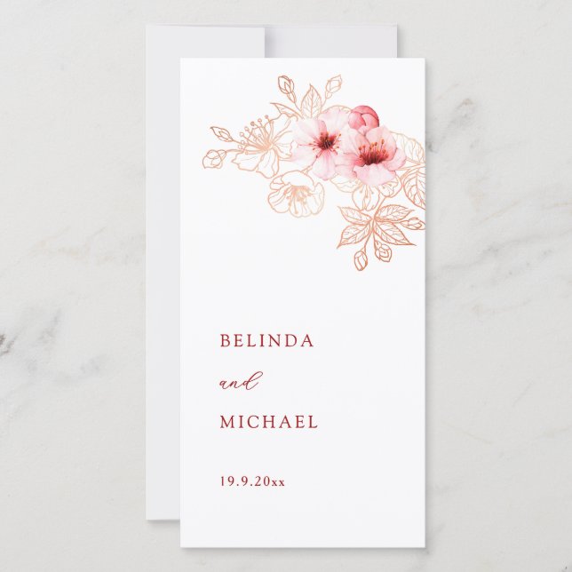 Programa de Boda Flor de Cerezo Artística (Anverso)