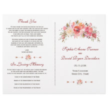 Programa de Boda Floral Antlers Marsala Borgoña