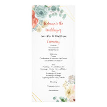 Programa de Boda Floral Apricot Blushing