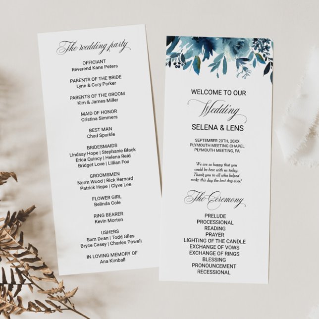 Programa de Boda Floral Azul de la Marina Celestia (Subido por el creador)