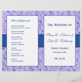 Programa de Boda Floral Azul y Lilac