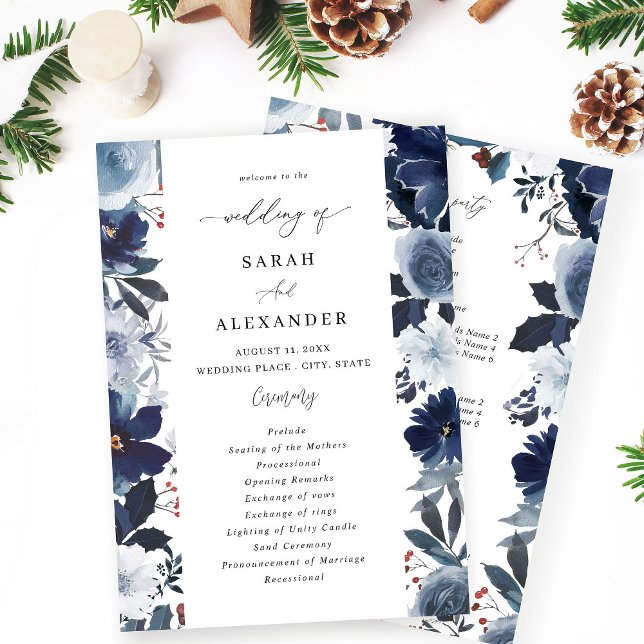 Programa de Boda Floral Azul y Marina (Subido por el creador)