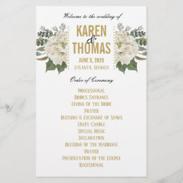 Programa de Boda Floral Blanca