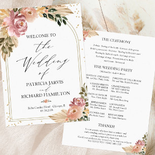 Programa de Boda Floral Boho Colores Neutros