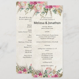Programa de Boda Floral Boho Neutral Pastel