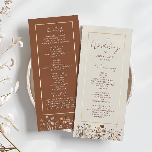 Programa de Boda Floral Boho Rústico (Subido por el creador)