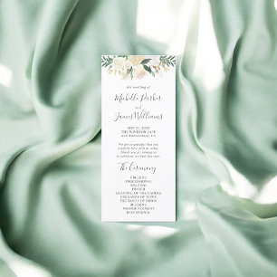Programa de Boda Floral de Acuarela de Verdor