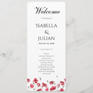 Programa de Boda Floral de Amapola y Lavanda con A