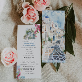 Programa de Boda Floral de Baldosa Azul | Grecia