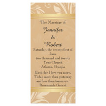 Programa de Boda Floral de Bronce Moderno