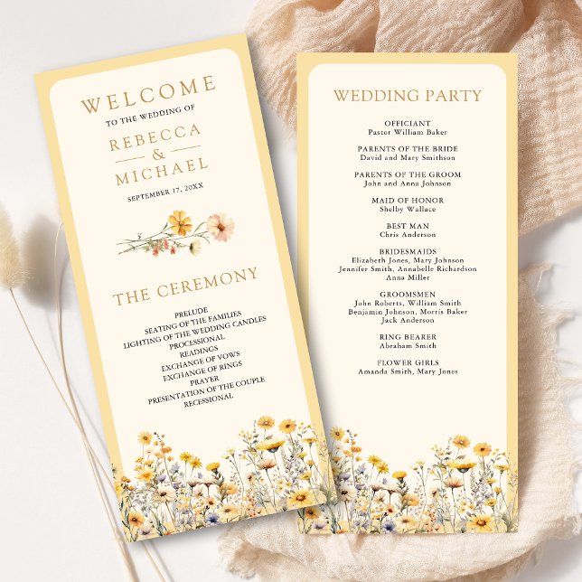 Programa de Boda Floral de Flor Silvestre Boho Ama (Subido por el creador)