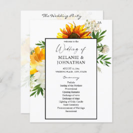 Programa de Boda Floral de Girasol de Artsy