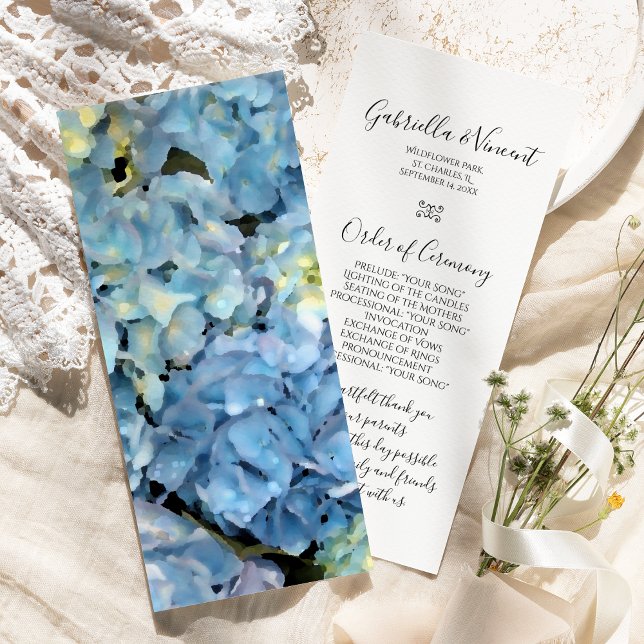 Programa de Boda Floral de Hidrangea Azul (Subido por el creador)