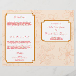Programa de boda floral de jardín primaveral román