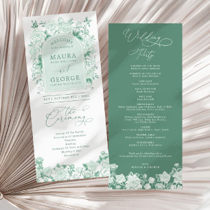 Programa de Boda Floral de la moda Sage Green Chin