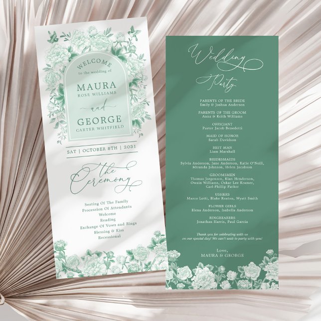 Programa de Boda Floral de la moda Sage Green Chin (Subido por el creador)