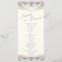 Programa de Boda Floral de Lavender Country Elegan