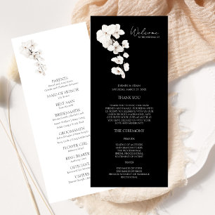 Programa de Boda Floral de Orquídea Blanca Negra M