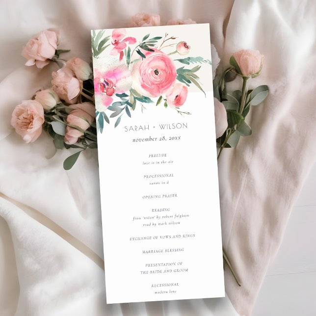 Programa de Boda Floral de Orquídea Rosa (Subido por el creador)