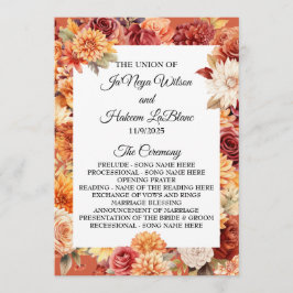 Programa de Boda Floral de Otoño