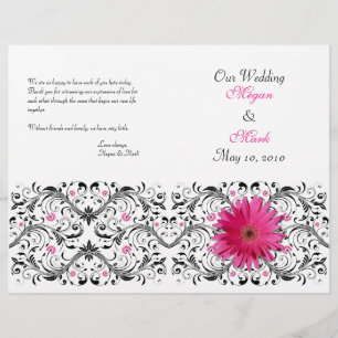 Programa de Boda Floral de Pink Gerber Daisy