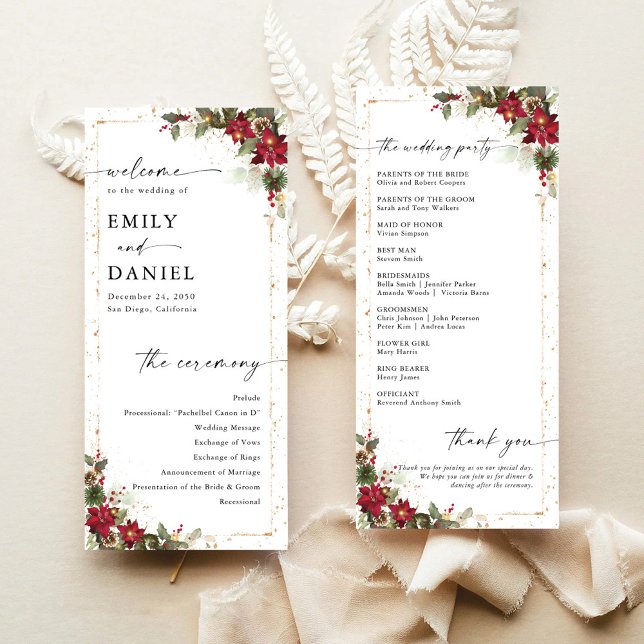 Programa de Boda Floral de Pino Rústico Poinsettia (Subido por el creador)