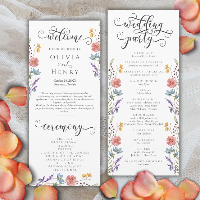 Programa de Boda Floral de Primavera con Caligrafí (Subido por el creador)