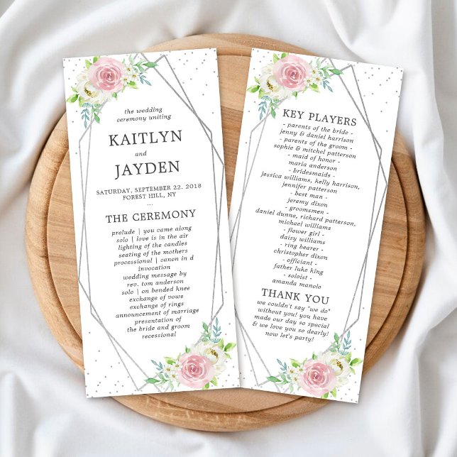 Programa de Boda Floral de Relieve metalizado plat (Subido por el creador)