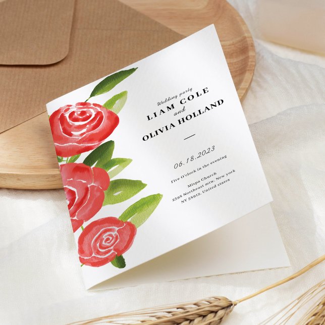 Programa de Boda Floral de Rosa Roja (Subido por el creador)