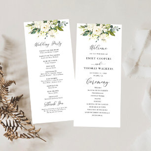 Programa de Boda Floral de Rosas Blancas
