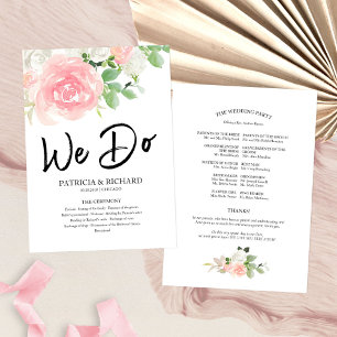 Programa de Boda Floral de Rosas Rosadas Nosotros