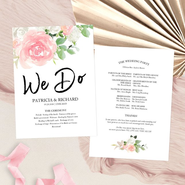 Programa de Boda Floral de Rosas Rosadas Nosotros  (Subido por el creador)