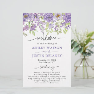 Programa de Boda Floral de Sueños Púrpura