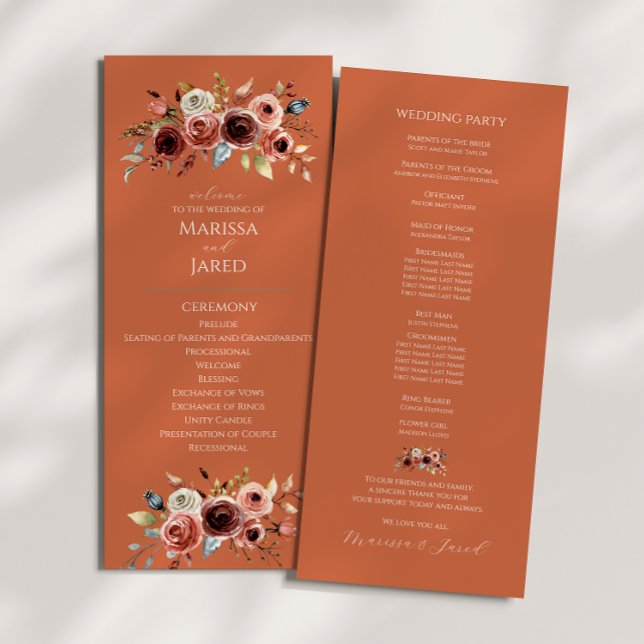Programa de Boda Floral de Terracotta (Subido por el creador)