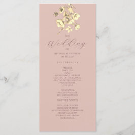 Programa de Boda Floral Dorado Rosado