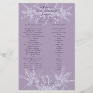 Programa de Boda Floral Dusty Purple