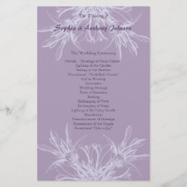 Programa de Boda Floral Dusty Purple