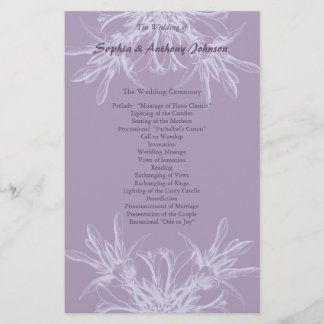 Programa de Boda Floral Dusty Purple