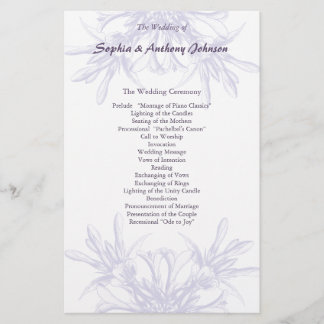 Programa de Boda Floral Dusty Purple