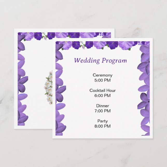 Programa de Boda Floral Elegant Arch | Acrílico (Anverso / Reverso)