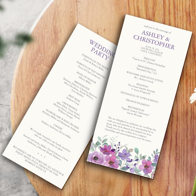 Programa de Boda Floral Elegante de Lavanda (Subido por el creador)