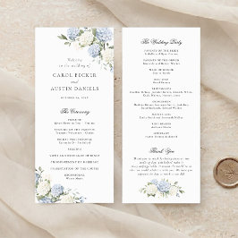 Programa de Boda Floral Elegante Hortensia Azul