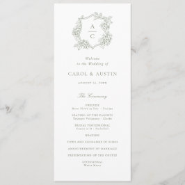 Programa de Boda Floral Elegante Hortensia Verde