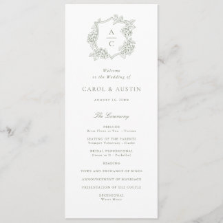 Programa de Boda Floral Elegante Hortensia Verde