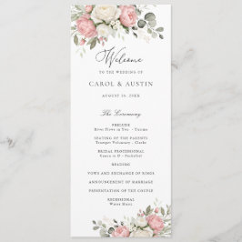 Programa de Boda Floral Elegante Rosa Claro con Ve