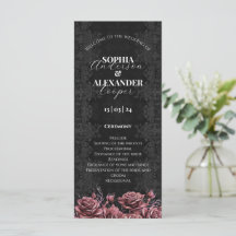 Programa de Boda Floral Gótica Rosa de Polvo Victo
