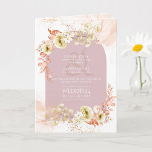 Programa de Boda Floral Hispano Bilingüe Chic de 4