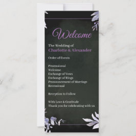 Programa de Boda Floral Lavanda Gótico