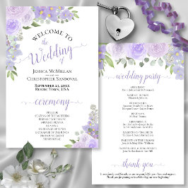 Programa de Boda Floral Lavender Purple Boho