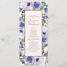 Programa de Boda Floral Lilac Dusty Blue Boho